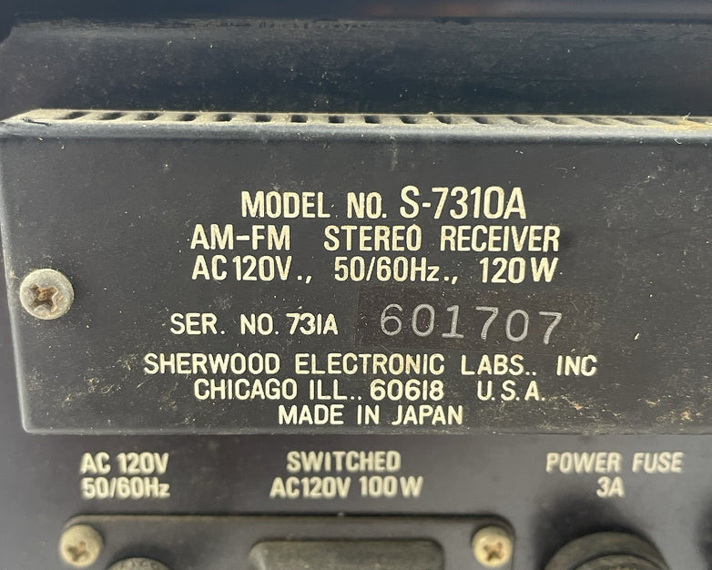 Sherwood S7310a Tested Working Very Dirty