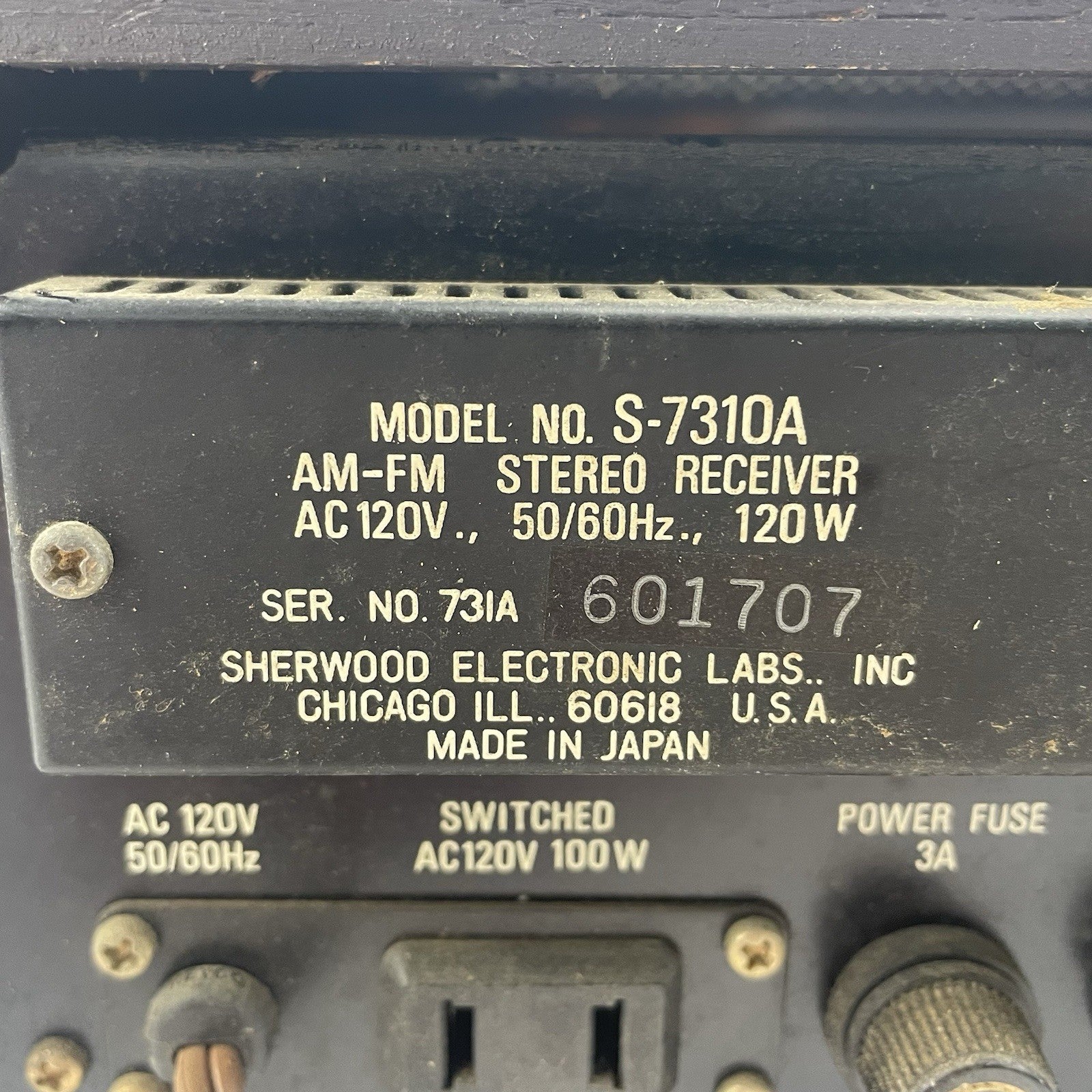 Sherwood S7310a Tested Working Very Dirty8