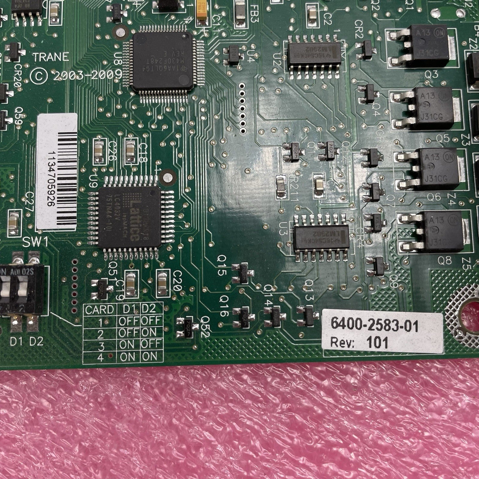 Trane Control Circuit Board 6400-2583-01 REV E