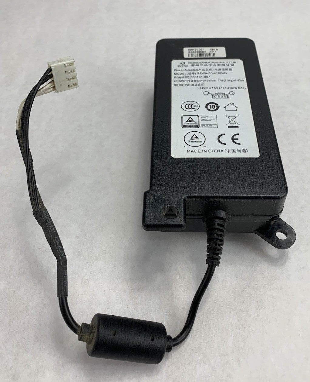 Zebra Sanhua SAWA-35-41024G 808101-007 100W AC Adapter Power Supply for ZT2301