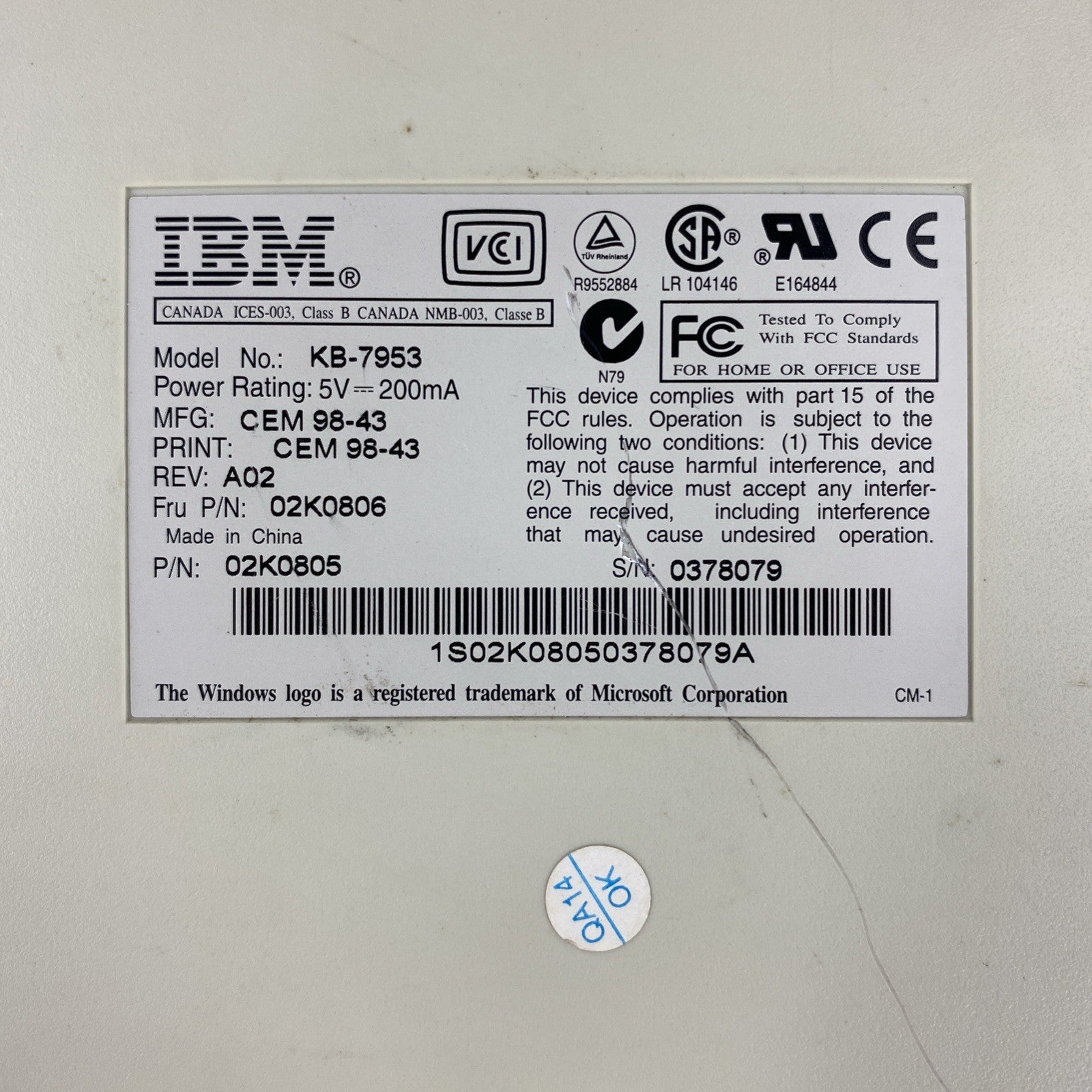 Vintage IBM KB-7953 PS/2 Wired Keyboard - Tested5