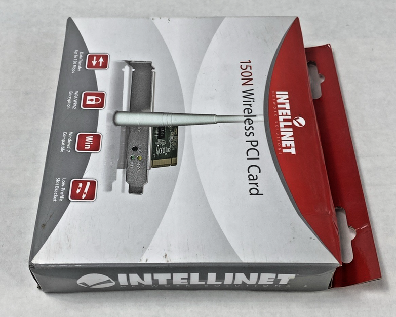 Intellinet 150N Wireless PCI Card with 3dBi Detachable Dipole Antenna