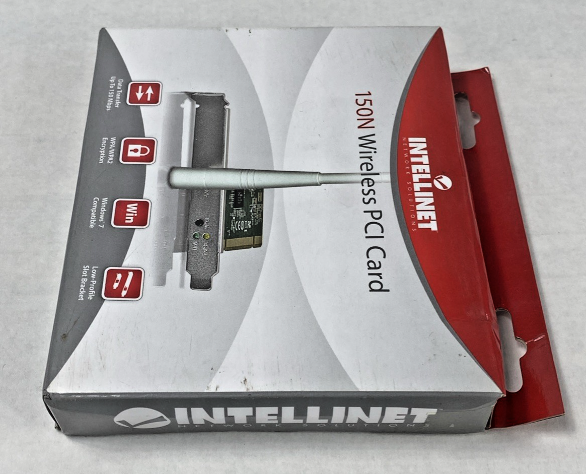 Intellinet 150N Wireless PCI Card with 3dBi Detachable Dipole Antenna
