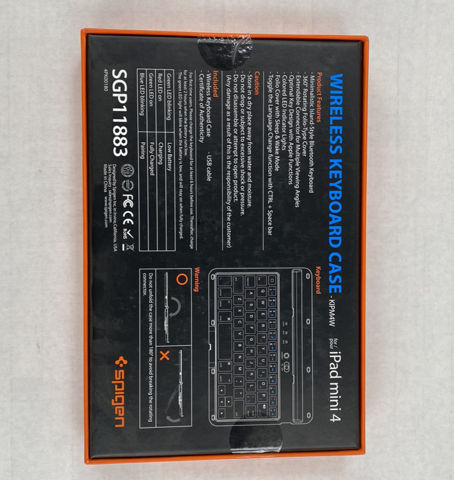 Spigen Wireless Keyboard Case for iPad Mini 4 Brand New