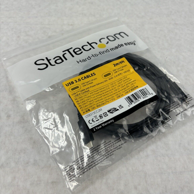 New StarTech USB315CC2M Black USB-C Cable with Power Delivery USB 3.0