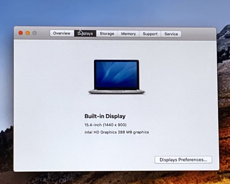 Apple MacBook Pro A1286 2010 15" 2.6GHz i7 8GB RAM 120GB SSD os10.13.6 118Cycles