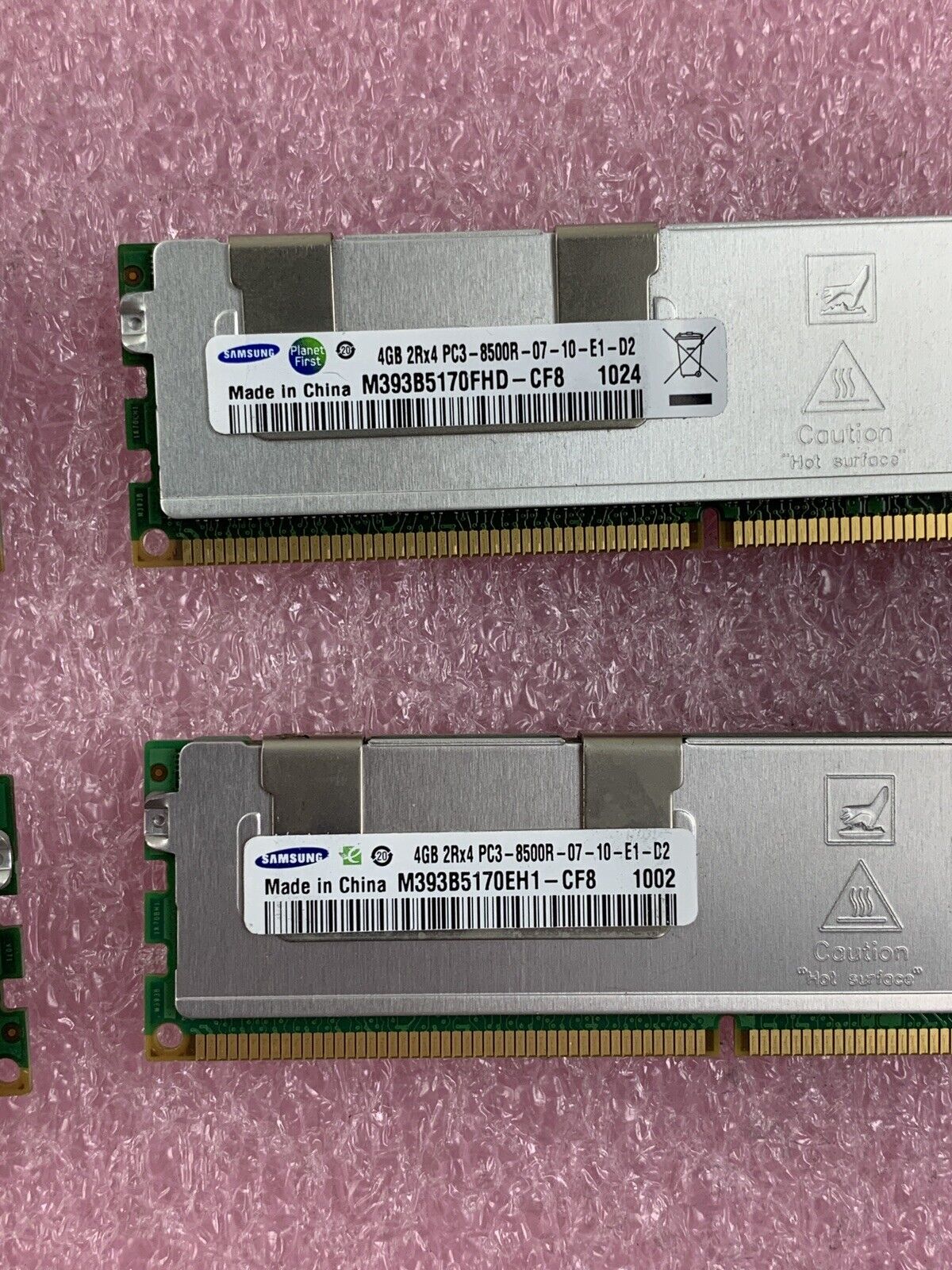 Samsung M393B5170FHD-CF8 4 GB 1067MHz ECC DDR3 Server RAM Module 2Rx4 Lot of 4x