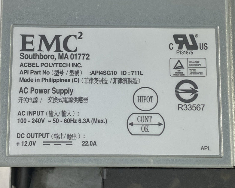EMC2 API4SG10 711L 400W AC Power Supply Lot of 3