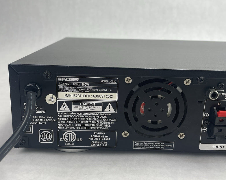Koss C220 DVD Player Integrated 5.1 Reciver Broken Volume Dial For Parts