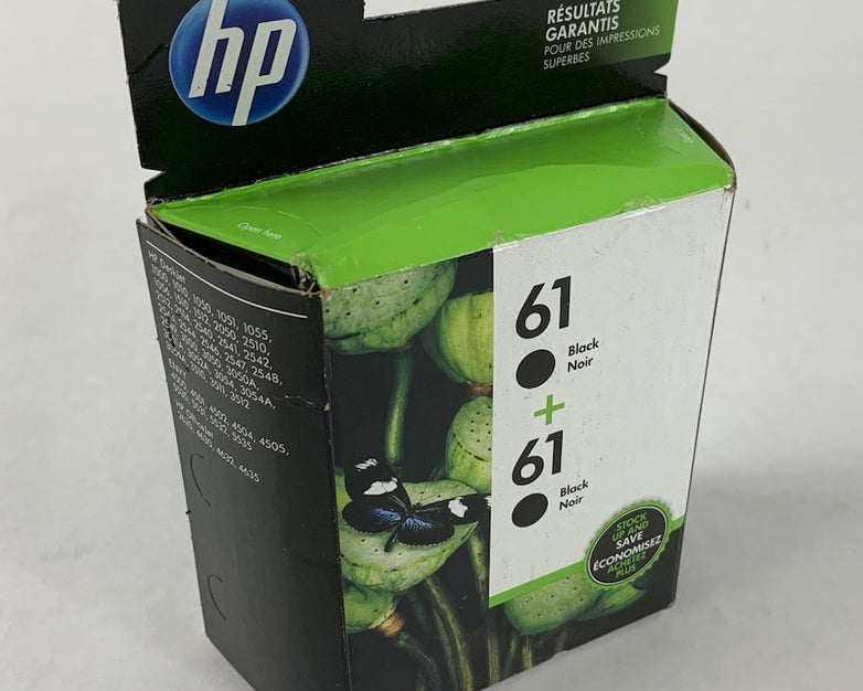 HP 61 + 61 Black Ink Cartridge Twin-Pack Exp. Jul 2021
