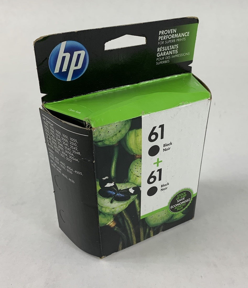 HP 61 + 61 Black Ink Cartridge Twin-Pack Exp. Jul 20210
