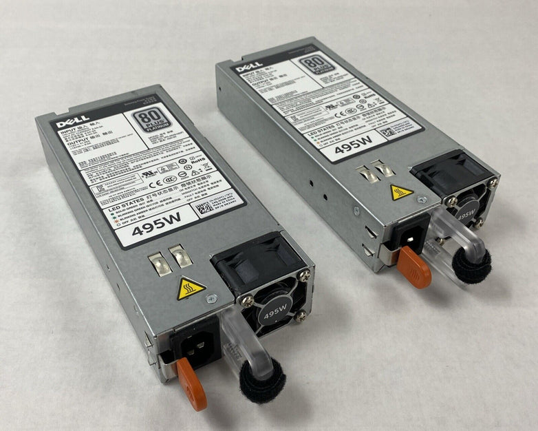 Lot of 2 Dell N24MJ D495E-S0 80 Plus Platinum 495W Power Supply