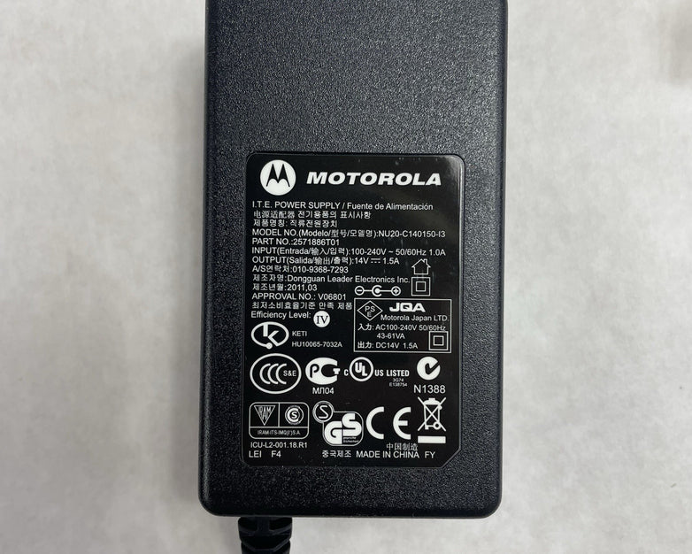 Genuine Motorola 2571886T01 AC Power Supply Adapter 14V 1.5A  T6-B9 Lot of 10