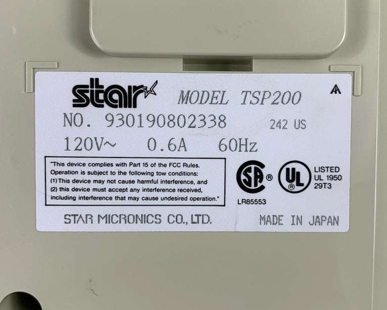 Star TSP200 Thermal Receipt Printer