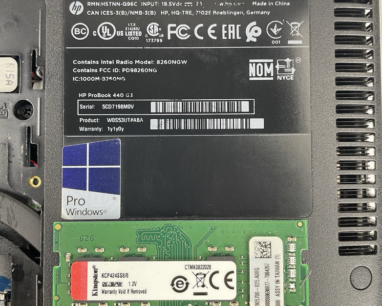 HP ProBook 440 G3 14" i5-6200U 2.30 GHz 8 GB RAM No SSD/OS/AC/Battery
