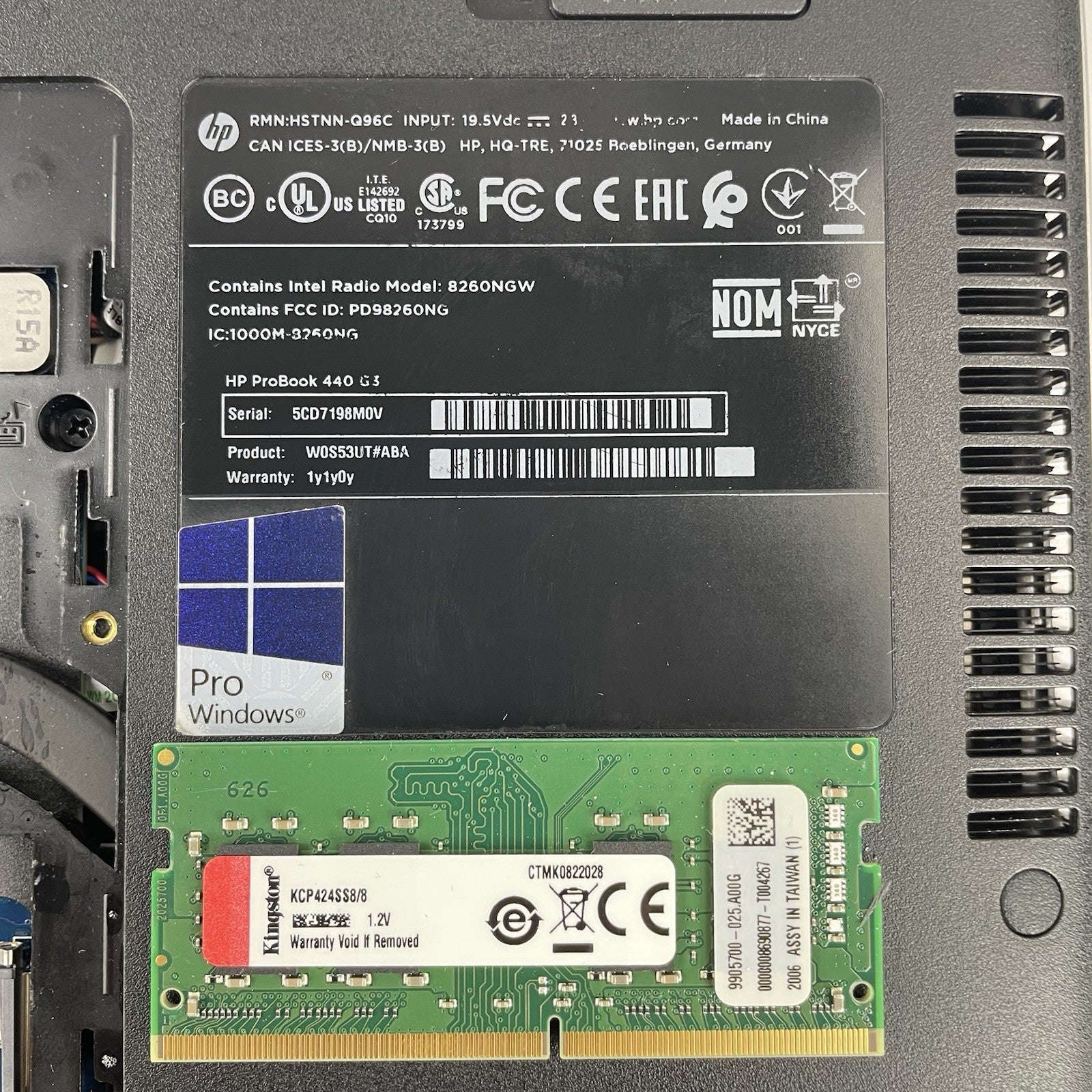 HP ProBook 440 G3 14" i5-6200U 2.30 GHz 8 GB RAM No SSD/OS/AC/Battery19