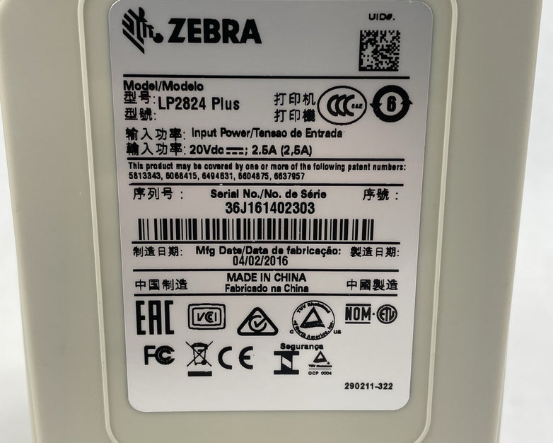 Zebra LP 2824 Z Direct Thermal Barcode Label Printer Tested For Parts No Clamps