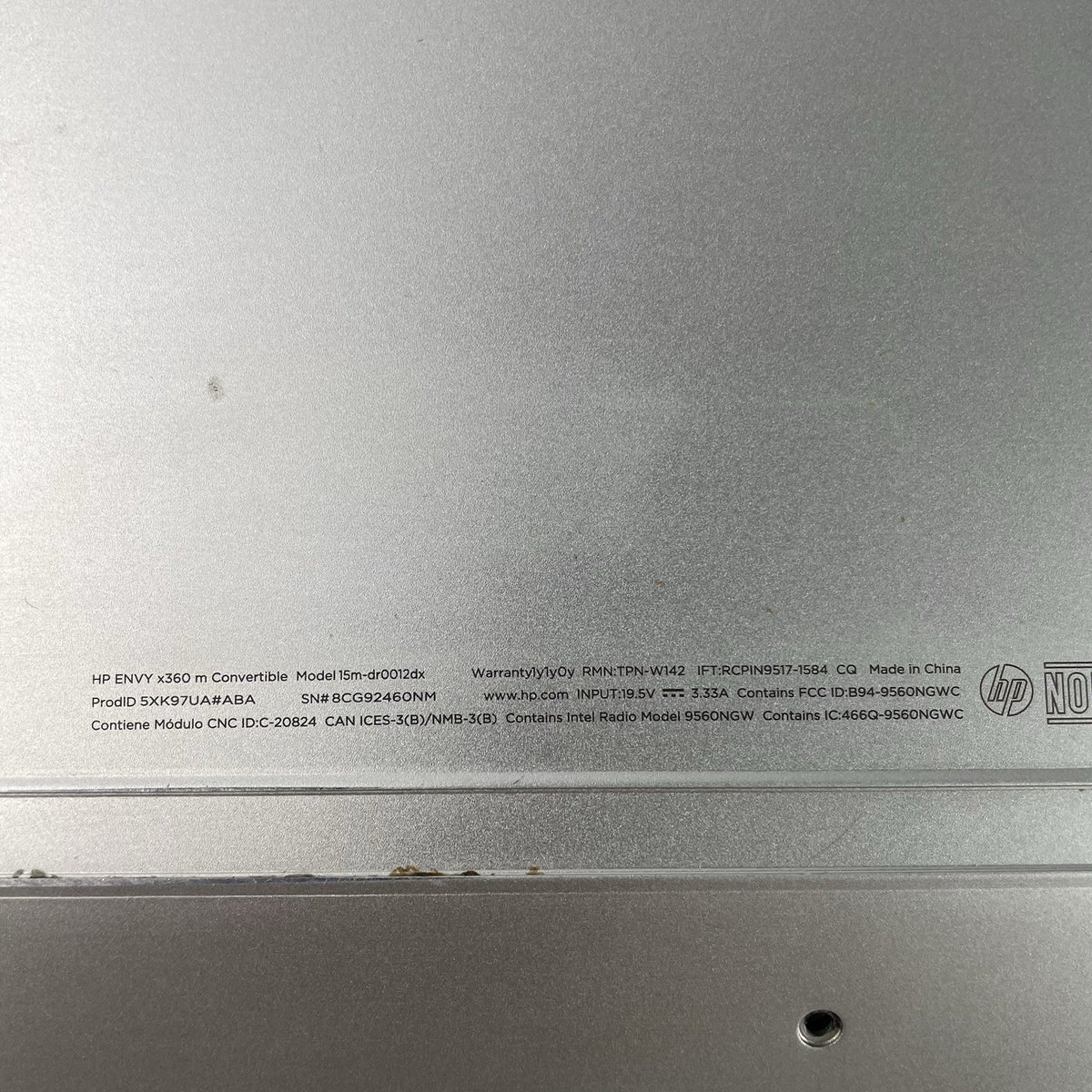 HP Envy x360 15.6" i7-8565U 1.80 GHz 8 GB RAM No SSD/OS/AC - DIMM15