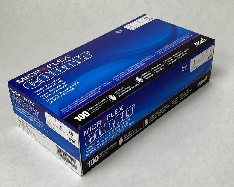 Ansell Cobalt N191 Powder Free Nitrile Examination Gloves Small - 1000 Count