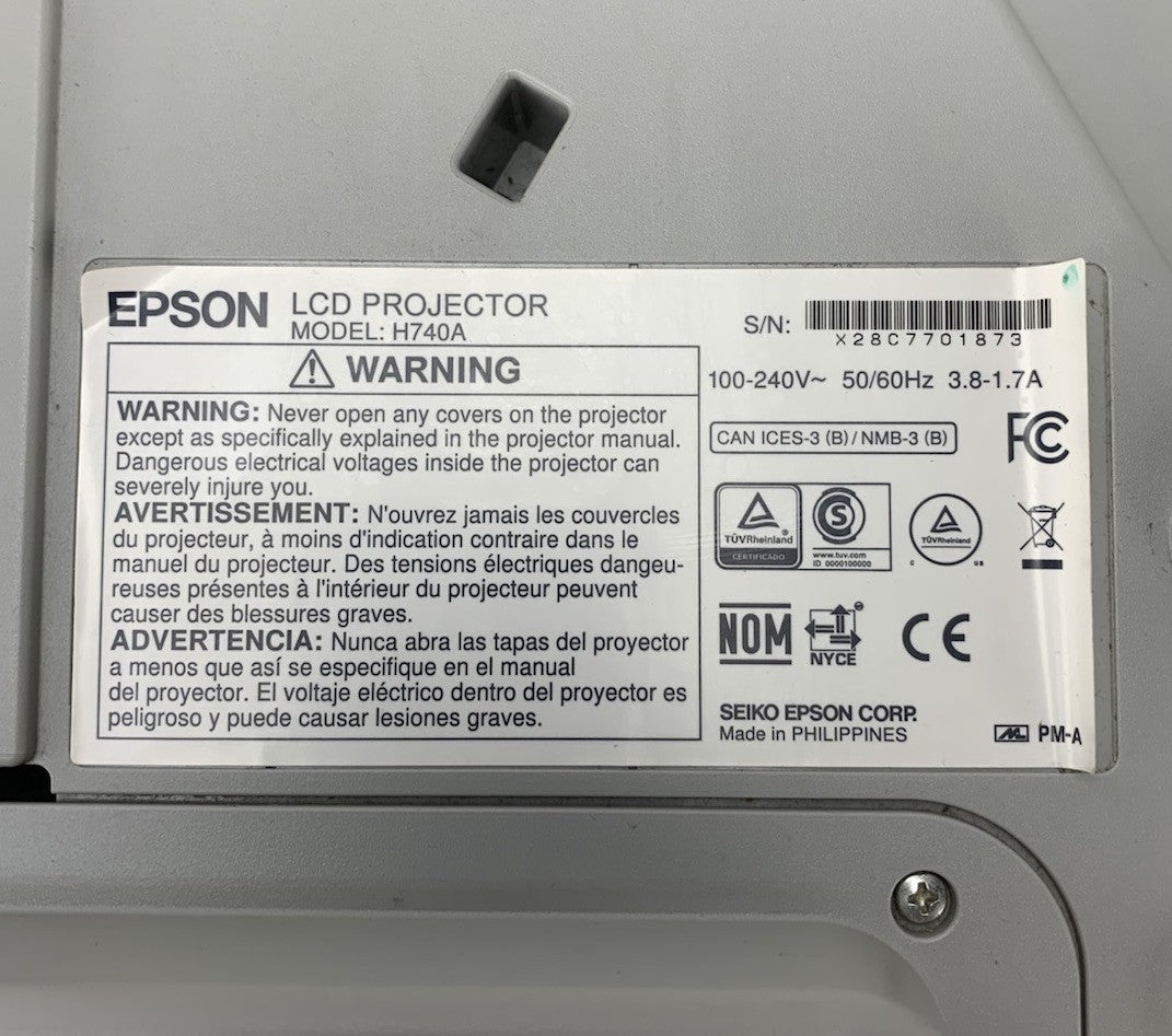 Epson PowerLite 695Wi H740A LCD Lamp Projector 2423 Lamp Hours - No Remote7