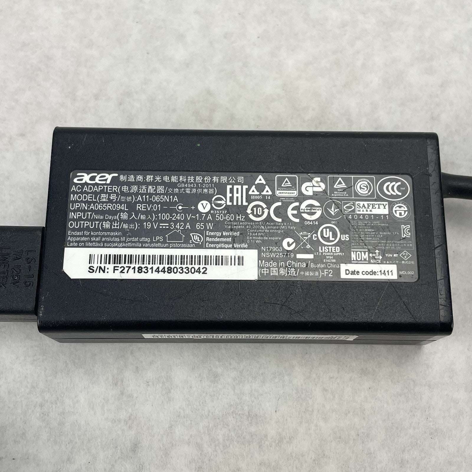 Acer A11-065N1A AC Power Adapter A065R094L Lot of 104