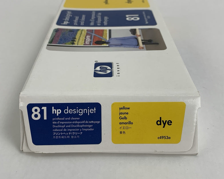 HP C4953A 81 DesignJet Printhead & Cleaner Yellow New OEM Sealed 2008