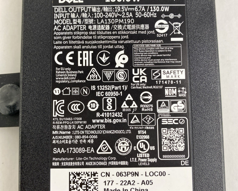 Dell LA130PM190 130W 19.5V 6.7A 7.4mm Barrel AC Adapter - Lot of 4