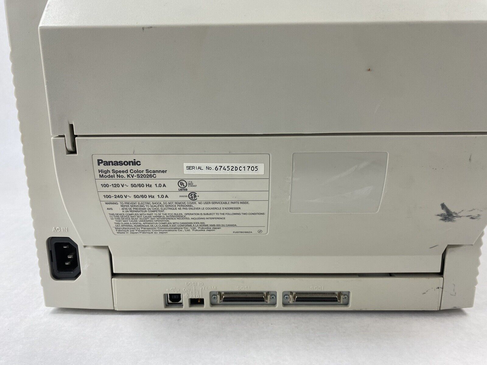 Panasonic KV-S2026C High Speed Color Document Scanner - Parts or Repair