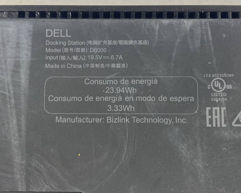 Dell D6000 Docking Sation Power Tested Lot of 3