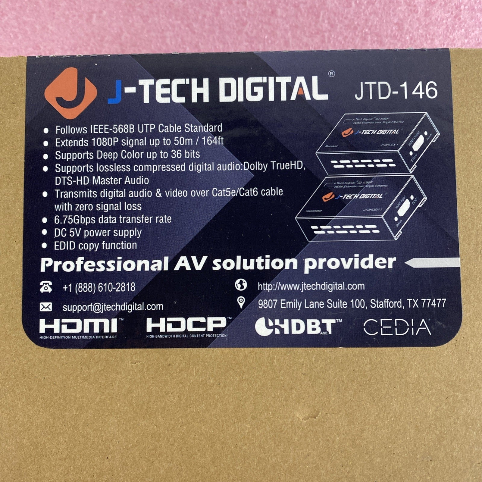 J-Tech Digital JTDHDEX-1 3D 10180P HDMI Extender2
