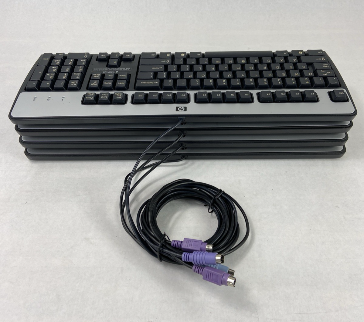 Lot of 4 (Four) Hewlett Packard HP KB-0316 | SK-2880  Black/Silver PS/2