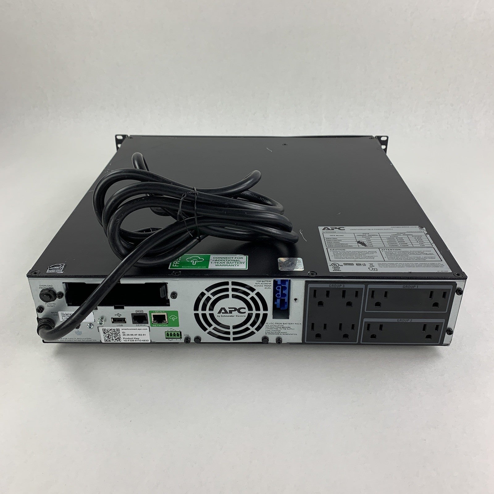 APC SMX1500RM2UC Networks UPS 1500VA Smart Batt Backup Tested No Batteries