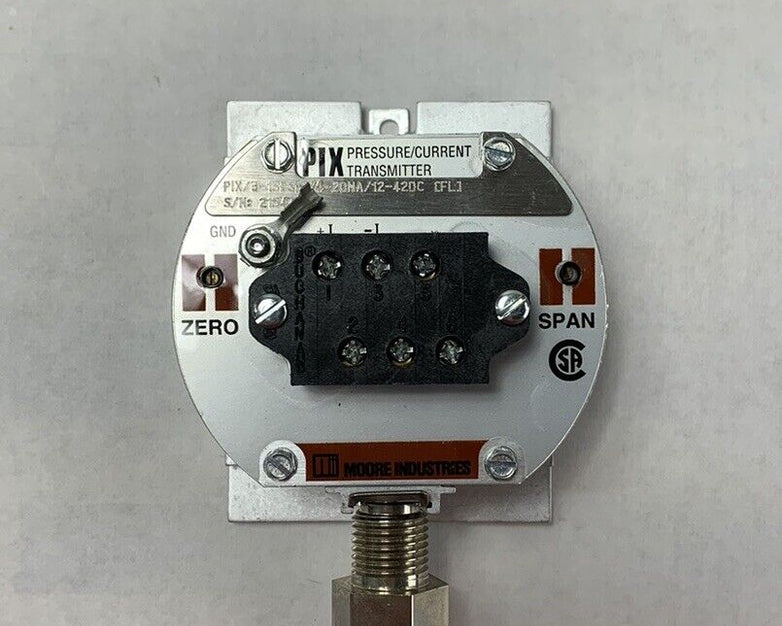 Moore Industries Pressure/Current Transmitter PIX/3-15PSIG/4-20MA/12-42DC