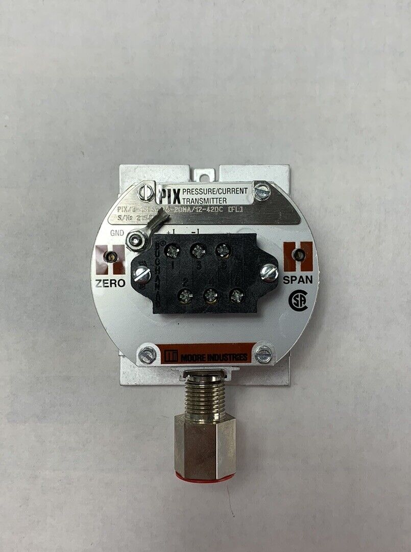 Moore Industries Pressure/Current Transmitter PIX/3-15PSIG/4-20MA/12-42DC
