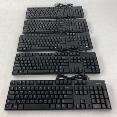 Lot of 5 Genuine Dell KB1421 0N242F L30U Quiet Slim Black USB Keyboard