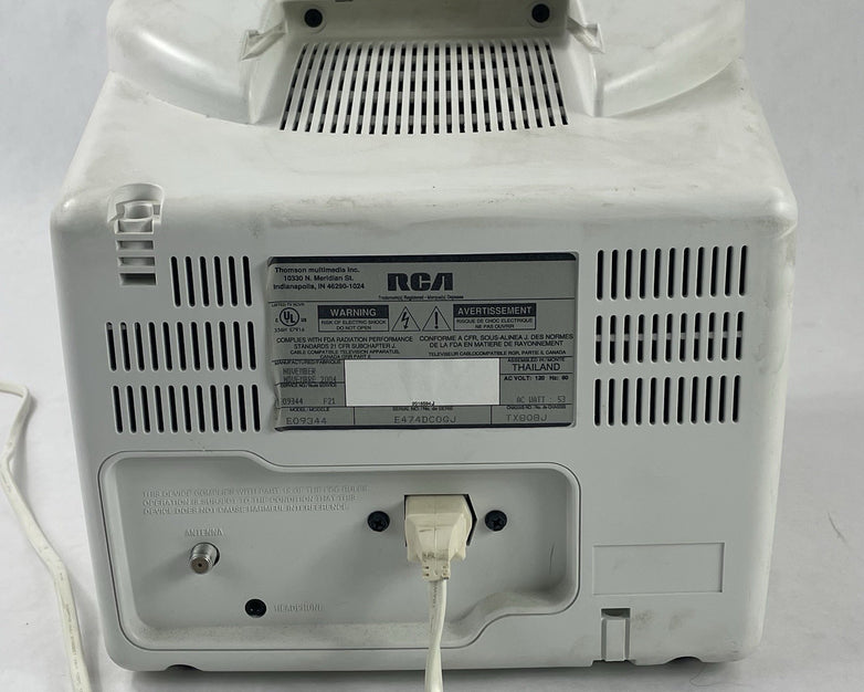 RCA 9” E09344 White CRT Tube TV No Remote Power Tested