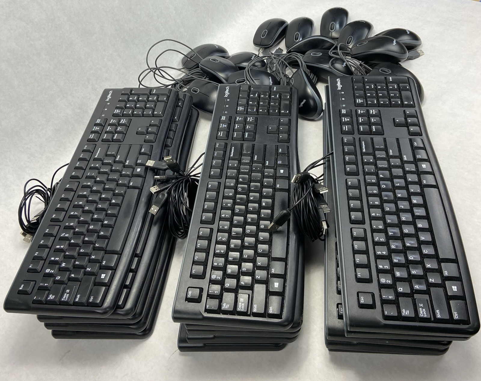 Logitech MK120 Wired Keyboard and Mouse Combo Lot of 15