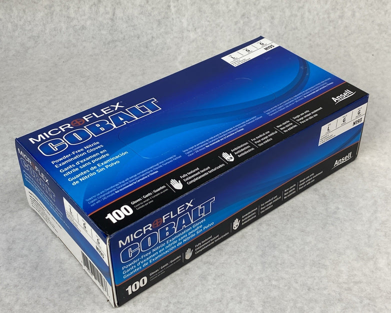 Ansell Cobalt N193 Powder Free Nitrile Examination Gloves Size Large 1000 Count