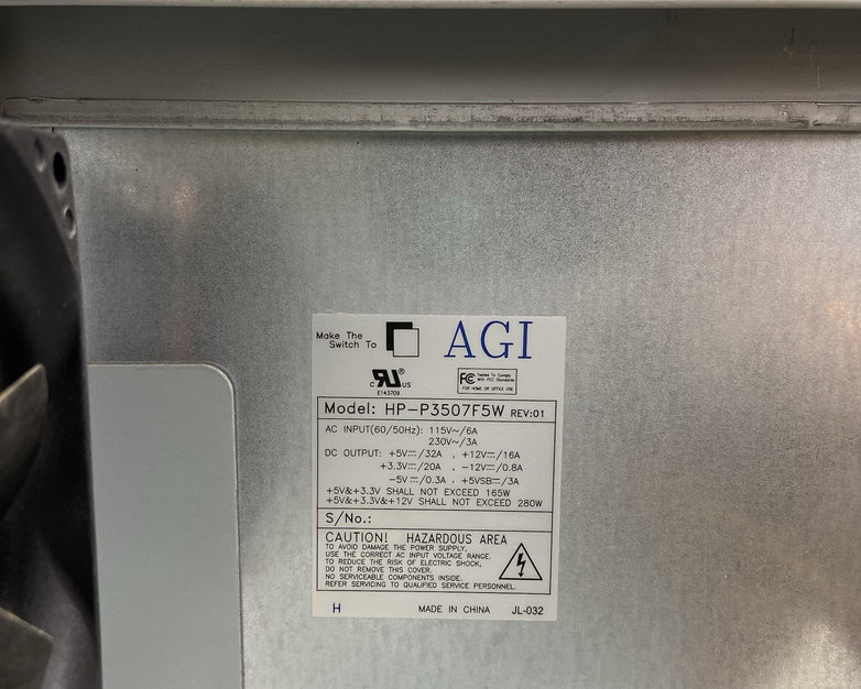 Antec SLK2650-BQE Mid Tower Computer Case AGI HP-P3507F5W 350 ATX PSU