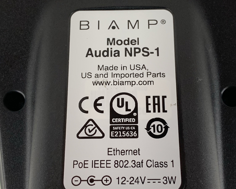Biamp Audia NPS-1 Networked Paging PoE Paging Mic Console Powers No Mic Cover