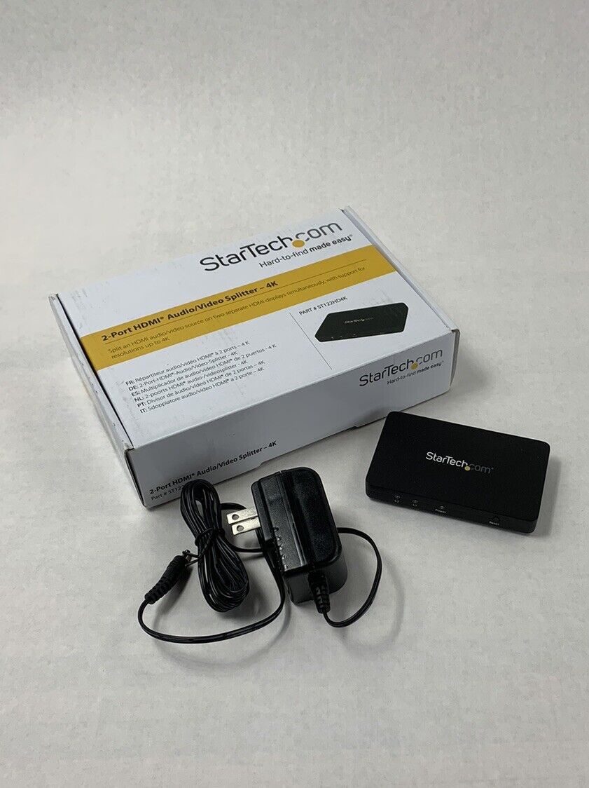 StarTech ST122HD4K 2-Port HDMI Audio Video Splitter 4K