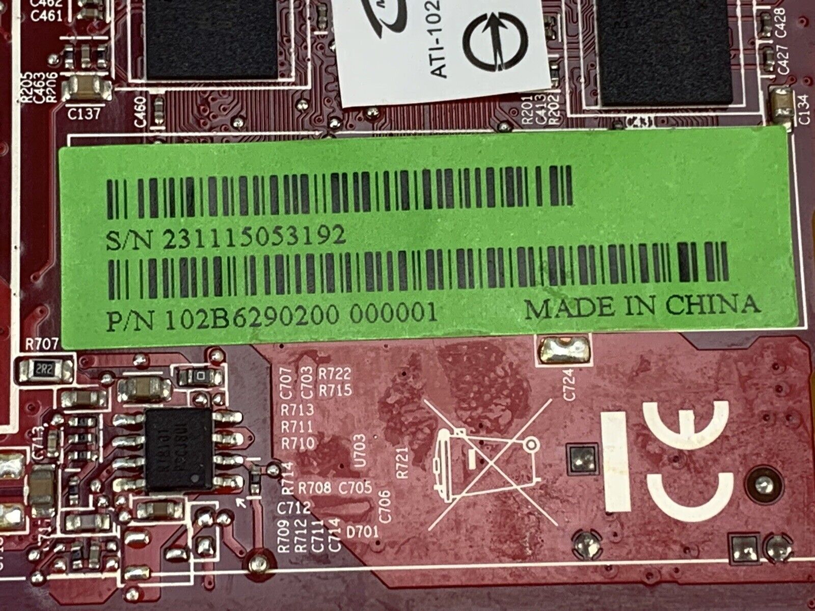 AMD ATI-102-B62902(B) RADEON GRAPHICS VIDEO CARD MODEL B629