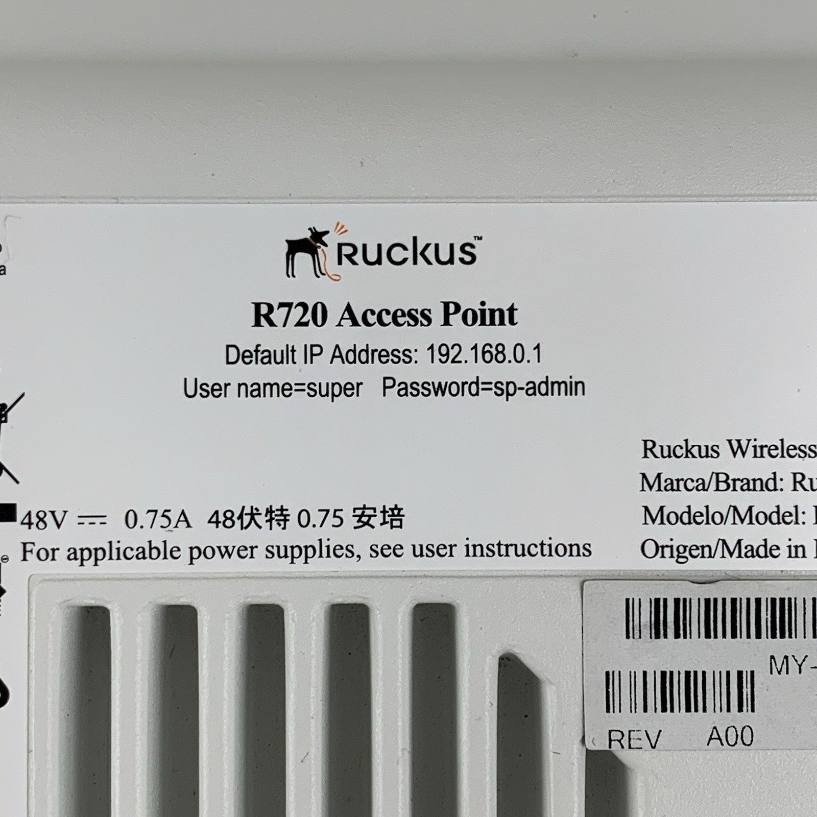 Ruckus R720 802.11ac Wireless Indoor Access Point Tested Reset No Cords or Mount4