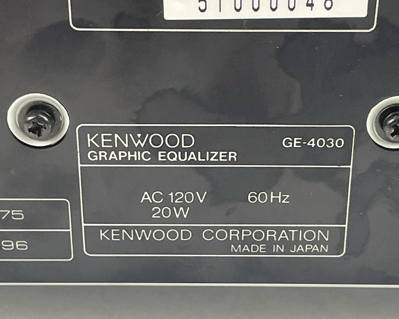 Kenwood GE-4030 Stereo Graphic Equalizer Dual Spectrum Analyzer
