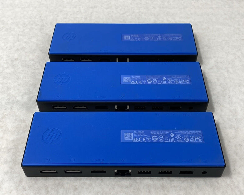 Lot of 3 HP L13898-002 USB-C Dock G4 Blue/Black - Tested