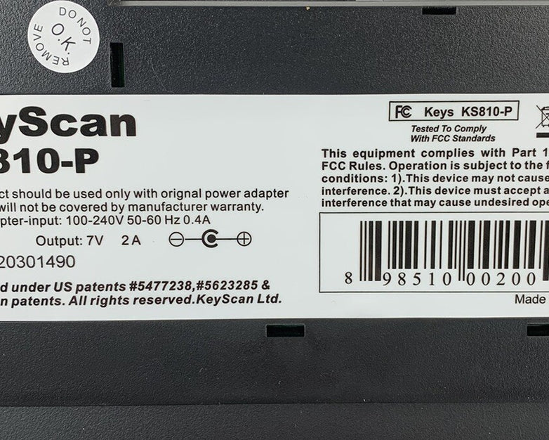 KeyScan KS810-P Imaging-Keyboard NoTouch-Autoscan Technology