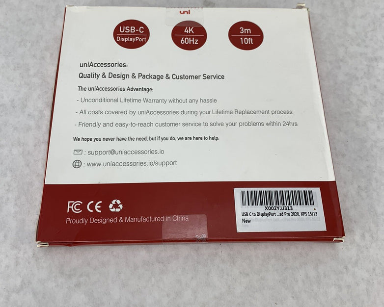 DisplayPort Cable Uni Brand USB-C to DisplayPort Cable 10 ft. New