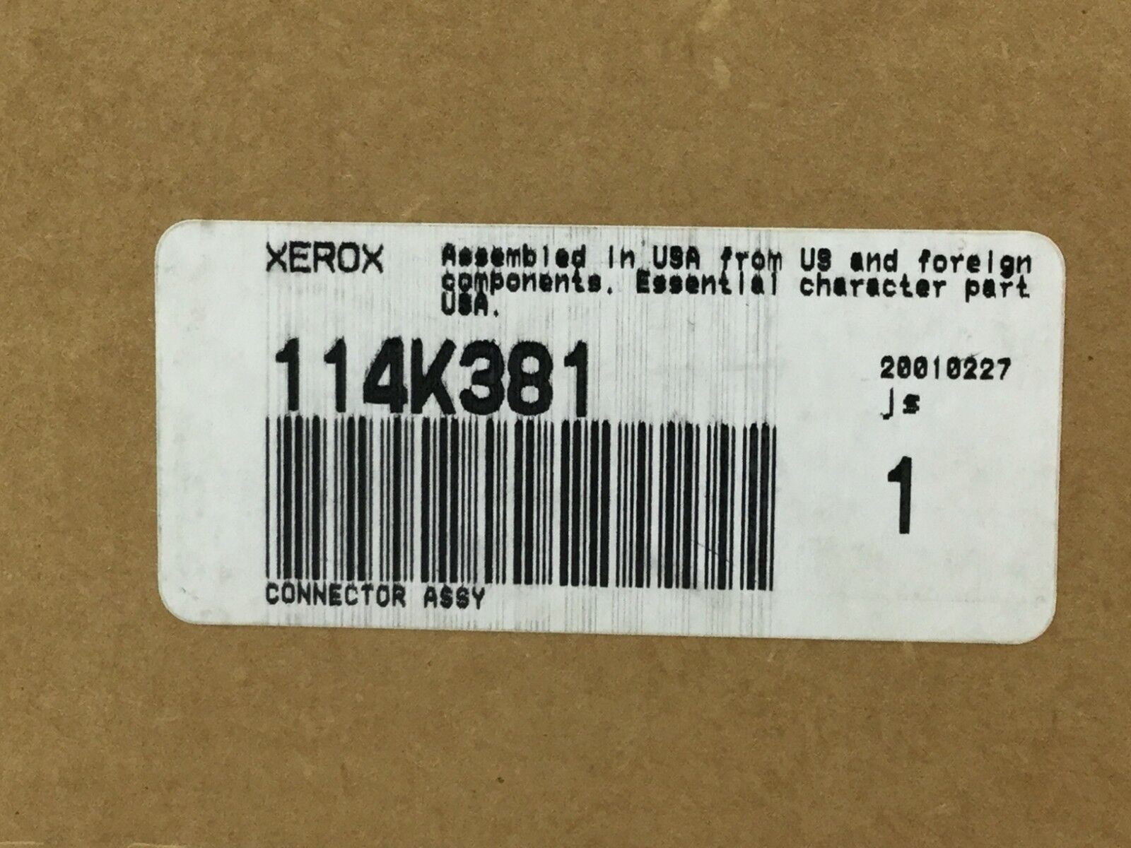 Genuine XEROX 114K381 Connector Assembly NEW in Sealed Box