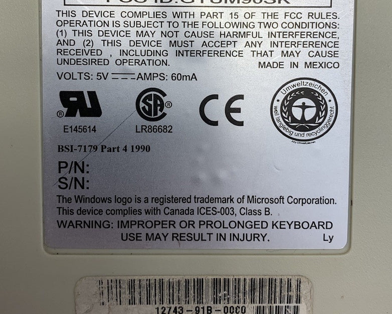 Dell AT101W PS/2 Wired Mechanical Vintage Keyboard