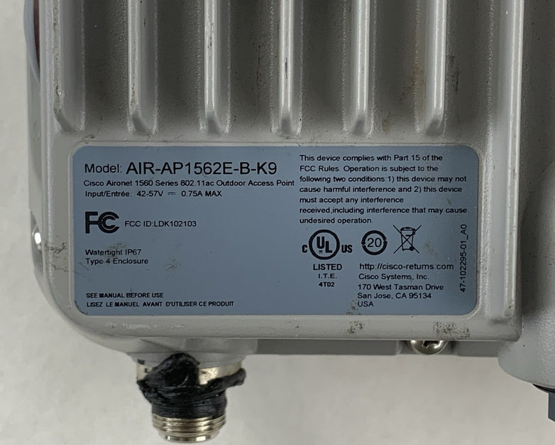 Cisco AIR-AP1562E-B-K9 Exterior Access Point 2.4/5Ghz Tested Reset No PoE Cover